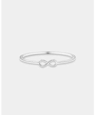 Michael Hill - Diamond Accent Infinity Oval Hinge Bangle in Sterling Silver - Jewellery (Silver) Diamond Accent Infinity Oval Hinge Bangle in Sterling Silver