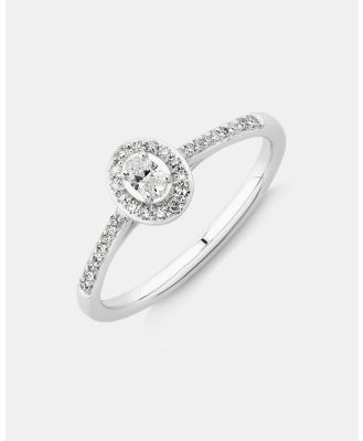 Michael Hill - Engagement Ring with .20TW of Diamonds in 10k White Gold - Jewellery (White) Engagement Ring with .20TW of Diamonds in 10k White Gold