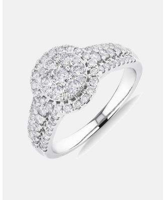 Michael Hill - Halo Ring with 1 Carat TW of Diamonds in 10kt White Gold - Jewellery (White) Halo Ring with 1 Carat TW of Diamonds in 10kt White Gold