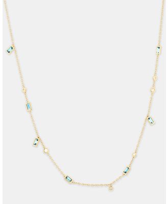 Michael Hill - London Blue Topaz Necklace with .14 Carat TW Diamonds in 10kt Yellow Gold - Jewellery (Yellow) London Blue Topaz Necklace with .14 Carat TW Diamonds in 10kt Yellow Gold