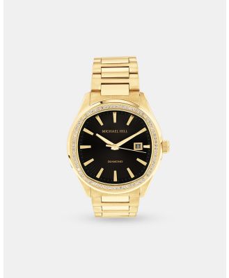 Michael Hill - Men's 0.60 Carat TW Diamond Quartz Yellow Gold Tone Stainless Steel Watch with Black Dial - Luxury Watches (Yellow) Men's 0.60 Carat TW Diamond Quartz Yellow Gold Tone Stainless Steel Watch with Black Dial