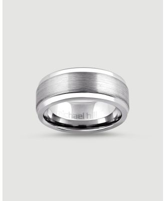 Michael Hill - Men's Ring in Grey Sapphire Tungsten - Jewellery (Grey) Men's Ring in Grey Sapphire Tungsten