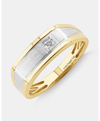 Michael Hill - Men's Ring with a Diamond in 10kt Yellow & White Gold - Jewellery (Yellow and White) Men's Ring with a Diamond in 10kt Yellow & White Gold