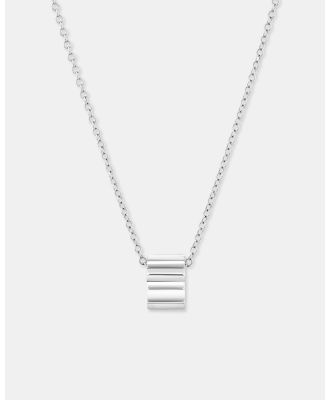 Michael Hill - Ribbed Rondel Necklace in 10kt White Gold - Jewellery (White) Ribbed Rondel Necklace in 10kt White Gold