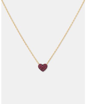 Michael Hill - Ruby Pave Heart Pendant in 10kt Yellow Gold - Jewellery (Yellow) Ruby Pave Heart Pendant in 10kt Yellow Gold