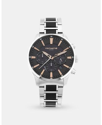Michael Hill - Solar Powered Men's Watch with Black Tone in Stainless Steel - Watches (Steel and Black) Solar Powered Men's Watch with Black Tone in Stainless Steel