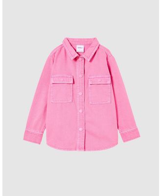 Milky - Pink Denim Overshirt   Kids Teens - Tops (Pink) Pink Denim Overshirt - Kids-Teens