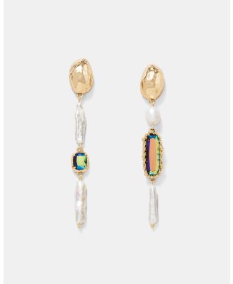 MIMCO - Reflective Long Drop Earrings - Jewellery (Green) Reflective Long Drop Earrings