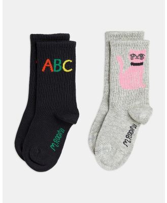 Mini Rodini - ABC 2 Pack Socks   Babies Kids - Crew Socks (Multi) ABC 2-Pack Socks - Babies-Kids