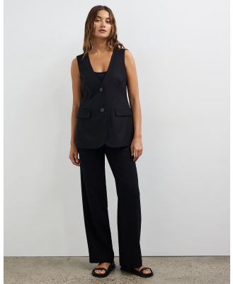 Minima Esenciales - Cami Oversized Tailored Vest - Coats & Jackets (Black) Cami Oversized Tailored Vest