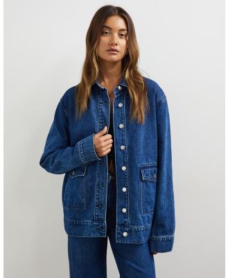 Minima Esenciales - Lorna Oversized Denim Jacket - Denim jacket (Dark Blue) Lorna Oversized Denim Jacket