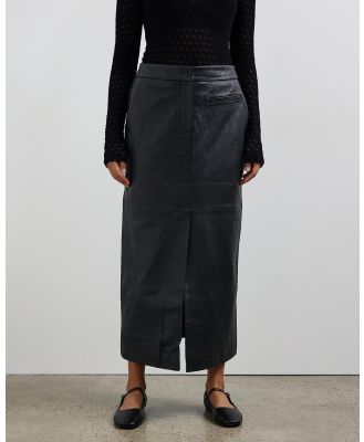 Minima Esenciales - Nola Leather Maxi Skirt - Leather skirts (Black) Nola Leather Maxi Skirt