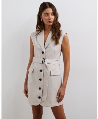 Minima Esenciales - Talia Belted Blazer Dress - Dresses (Cool Neutral) Talia Belted Blazer Dress