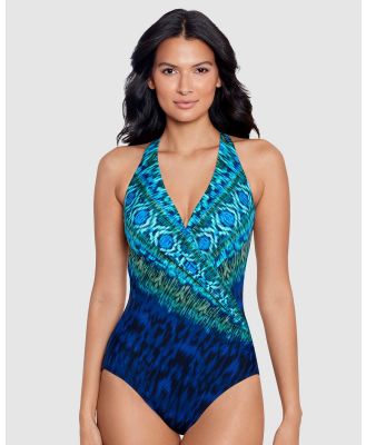 Miraclesuit Swimwear  - Alhambra Wrapsody Crossover One Piece Shaping Swimsuit - One-Piece / Swimsuit (Blue) Alhambra Wrapsody Crossover One Piece Shaping Swimsuit