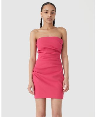MISHA - Alston Bonded Crepe Mini Dress - Dresses (Raspberry Pink) Alston Bonded Crepe Mini Dress
