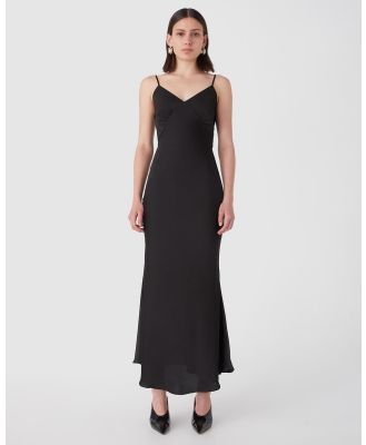 MISHA - Vida Satin Midi Dress - Dresses (Black) Vida Satin Midi Dress