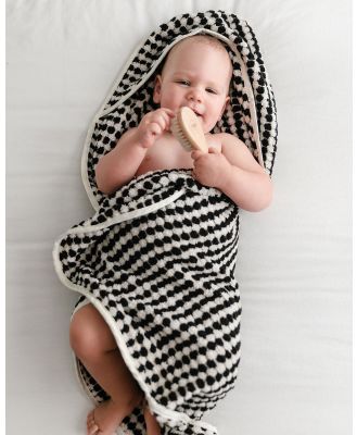 Miss April - Pompom Hooded Baby Towel - Bathroom (Black) Pompom Hooded Baby Towel