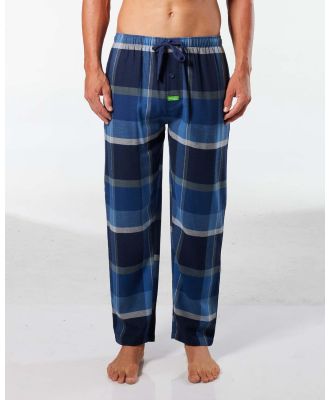 Mitch Dowd - Midnight Check Bamboo Flannel Sleep Pant   Navy - Sleepwear (Navy) Midnight Check Bamboo Flannel Sleep Pant - Navy