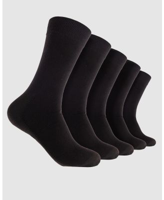 Mitch Dowd - Plain Cotton Indestructibles Crew Socks 5 Pack   Black - Multi-Packs (Black) Plain Cotton Indestructibles Crew Socks 5 Pack - Black