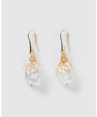 Miz Casa and Co - Heiress Pearl Drop Earrings - Jewellery (Gold Pearl) Heiress Pearl Drop Earrings