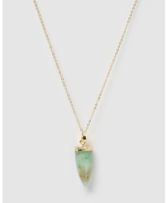Miz Casa and Co - Isla Pendant Necklace - Jewellery (Turquoise Gold) Isla Pendant Necklace