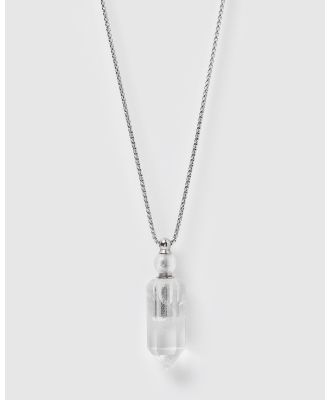 Miz Casa and Co - Jadis Stone Perfume Bottle Necklace - Jewellery (Clear Silver) Jadis Stone Perfume Bottle Necklace