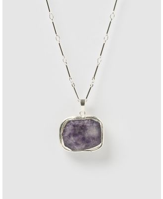 Miz Casa and Co - Jewel Charm Necklace - Jewellery (Amethyst Silver) Jewel Charm Necklace