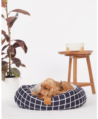 Mog & Bone - 4 Seasons Reversible Circular Dog Bed   Navy Check Print - Home (NAVY CHECK) 4 Seasons Reversible Circular Dog Bed - Navy Check Print