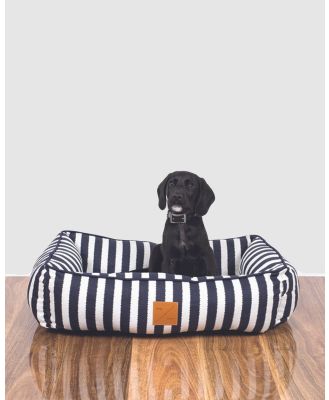 Mog & Bone - Bolster Dog Bed    Navy Hampton Stripe Print - Home (NAVY HAMPTONS STRIPE) Bolster Dog Bed  - Navy Hampton Stripe Print
