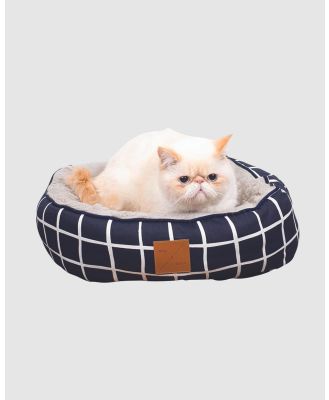 Mog & Bone - Reversible Cat Bed   Navy Check Print - Home (NAVY CHECK) Reversible Cat Bed - Navy Check Print