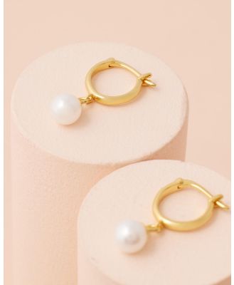 Moira Hughes - The White Label - Petite Pearl Hoops - Jewellery (Gold) Petite Pearl Hoops