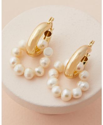 Moira Hughes - The White Label - The Asha Pearl Hoops - Jewellery (Gold) The Asha Pearl Hoops