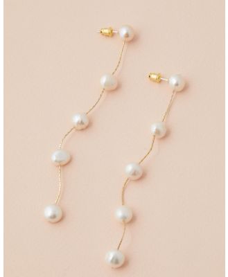 Moira Hughes - The White Label - The Lola Pearl Drop Earrings - Jewellery (Gold) The Lola Pearl Drop Earrings