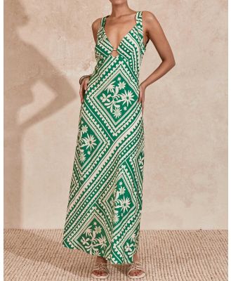 MON RENN - Losas Midi Dress - Printed Dresses (Emerald Tile) Losas Midi Dress