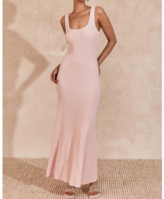 MON RENN - Outline Knit Midi Dress - Dresses (Ice Pink) Outline Knit Midi Dress