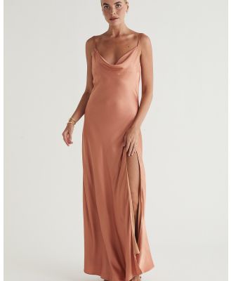 MOS The Label - Calista Cowl Neck Midi Dress - Dresses (Brown) Calista Cowl Neck Midi Dress