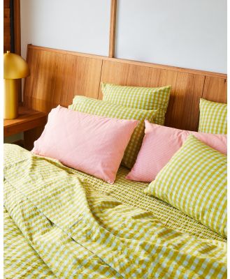 Mosey Me - Seersucker Flat Sheet - Home (Chartreuse) Seersucker Flat Sheet