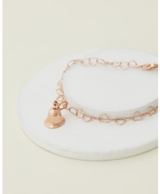 My Little Silver - Twinkle Bell Chain of Hearts Charm Bracelet 18cm - Jewellery (Rose Gold) Twinkle Bell Chain of Hearts Charm Bracelet 18cm