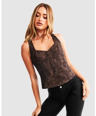 Nakedvice - The Kinsey Top - Cropped tops (Brown) The Kinsey Top