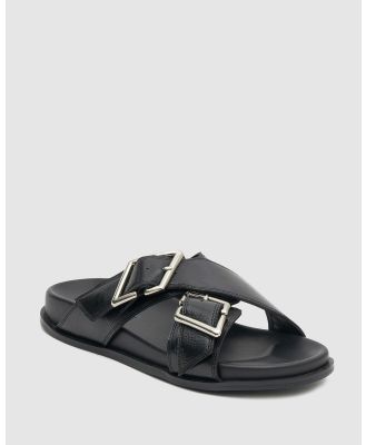 Nakedvice - The Mallory Black Slide - Sandals (Black) The Mallory Black Slide