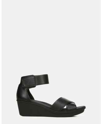 Naturalizer - Riviera Wedge Sandal - Sandals (Black Leather) Riviera Wedge Sandal