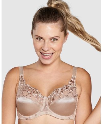 Naturana - Embroidered Underwired Balconette Bra - Underwire Bras (Beige) Embroidered Underwired Balconette Bra