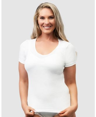 Naturana - Women's Short Sleeve Organic Cotton T Shirt - Base Layers (White) Women's Short Sleeve Organic Cotton T-Shirt