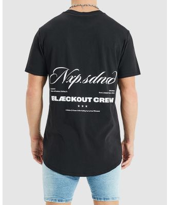Nena & Pasadena - Blackout Cape Back Tee - Short Sleeve T-Shirts (Jet Black) Blackout Cape Back Tee