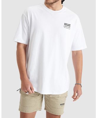 Nena & Pasadena - Compound Heavy Box Fit Tee - Short Sleeve T-Shirts (Optical White) Compound Heavy Box Fit Tee