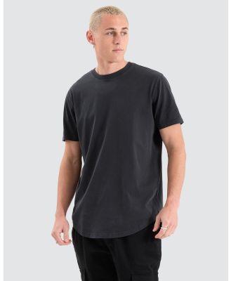 Nena & Pasadena - Fargo Dual Curved Tee - Short Sleeve T-Shirts (Pigment Black) Fargo Dual Curved Tee