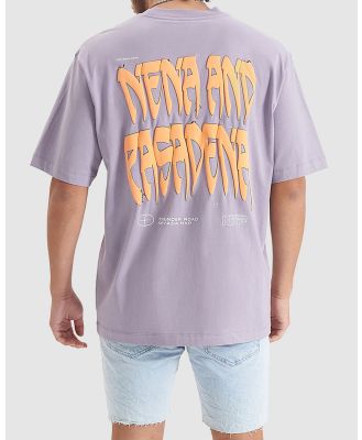 Nena & Pasadena - Thunder Heavy Oversized Tee - Short Sleeve T-Shirts (Purple Ash) Thunder Heavy Oversized Tee