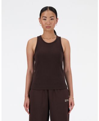 New Balance - Linear Heritage Rib Knit Racer Tank - T-Shirts & Singlets (Black Coffee) Linear Heritage Rib Knit Racer Tank