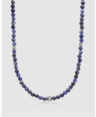 Nialaya Jewellery - Beaded Necklace With Faceted Dumortierite And Silver - Jewellery (Blue ) Beaded Necklace With Faceted Dumortierite And Silver