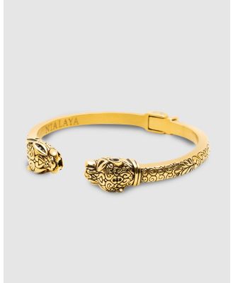 Nialaya Jewellery - Men's Adorned Panther Bangle - Jewellery (Gold) Men's Adorned Panther Bangle